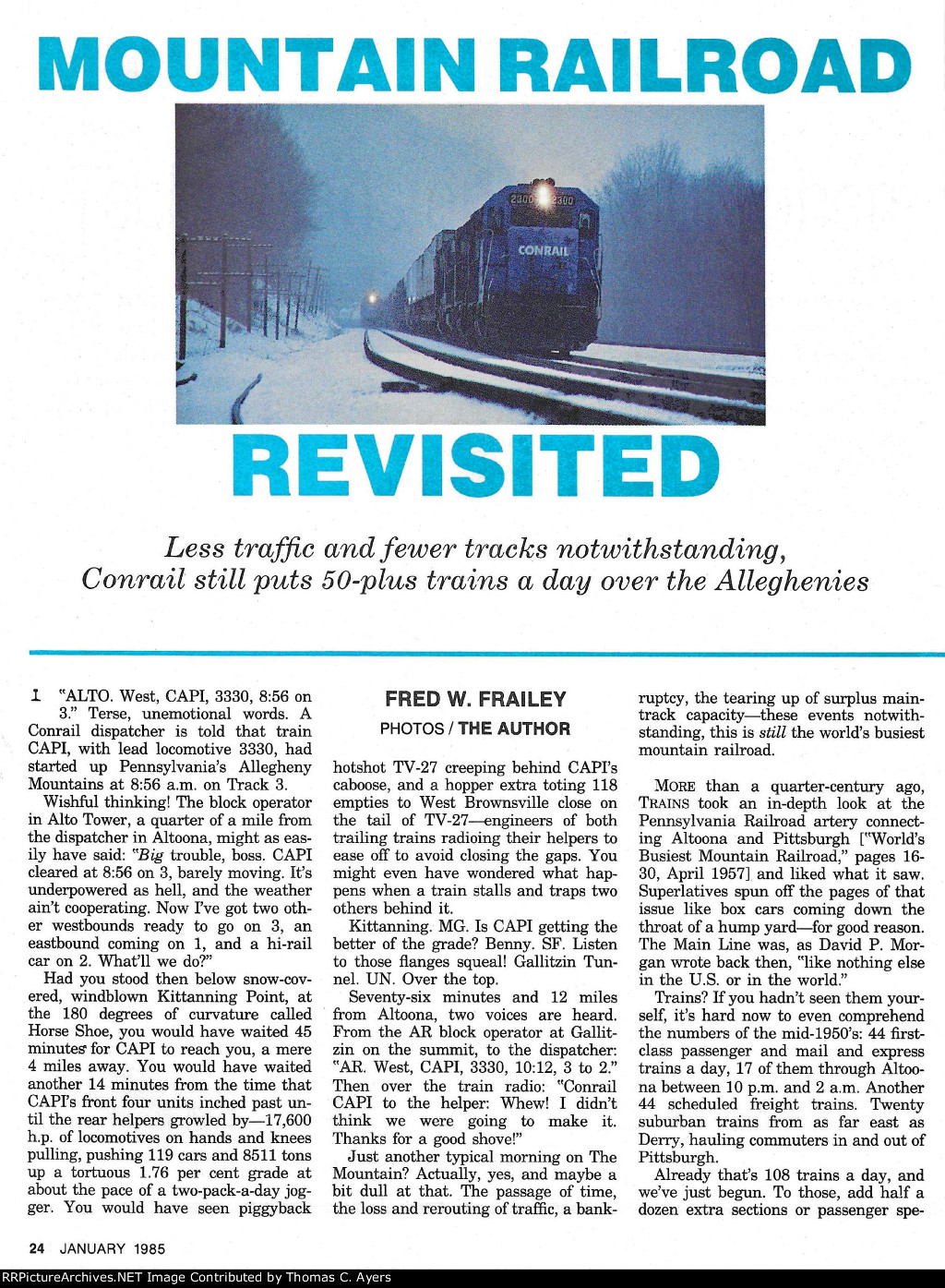 CR "Mountain Railroad Revisited," Page 24, 1985